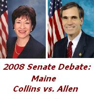 Sen. Susan Collins (R, incumbent) vs. Rep. Tom Allen (D)