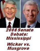  Sen. Roger Wicker (R, incumbent) vs. Gov. Ronnie Musgrove (D)